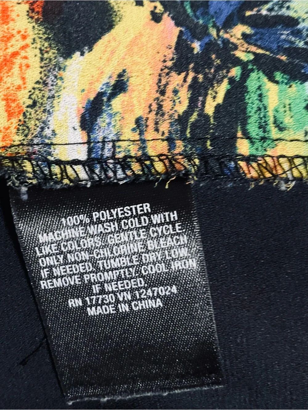 Floral Print Button-Up Blouse - black Multi Color Floral - Picture 10 of 10